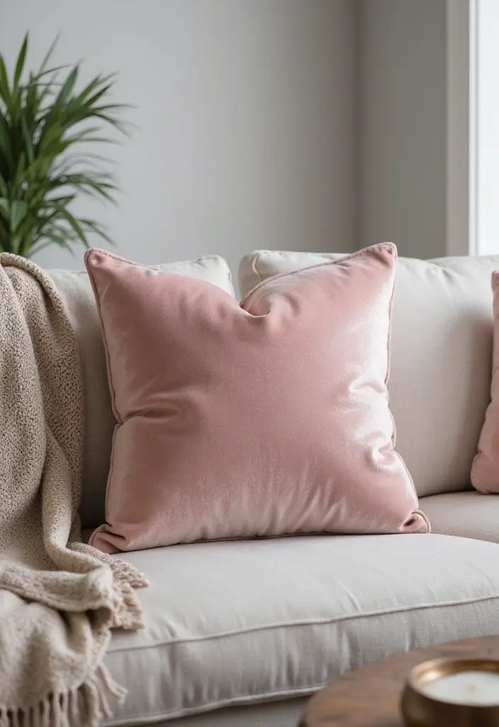 10 Pink Amazon Home Finds That Look Designer (But Are Under $30!) - 1. Blush Velvet Throw Pillow