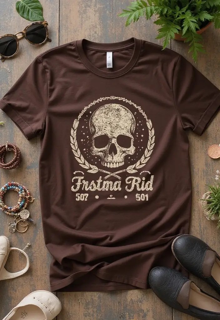 14 Trendy Chocolate Brown Summer Tops You Need to Own This Season (You’ll Love #7!) - 8. Chocolate Brown Graphic Tee