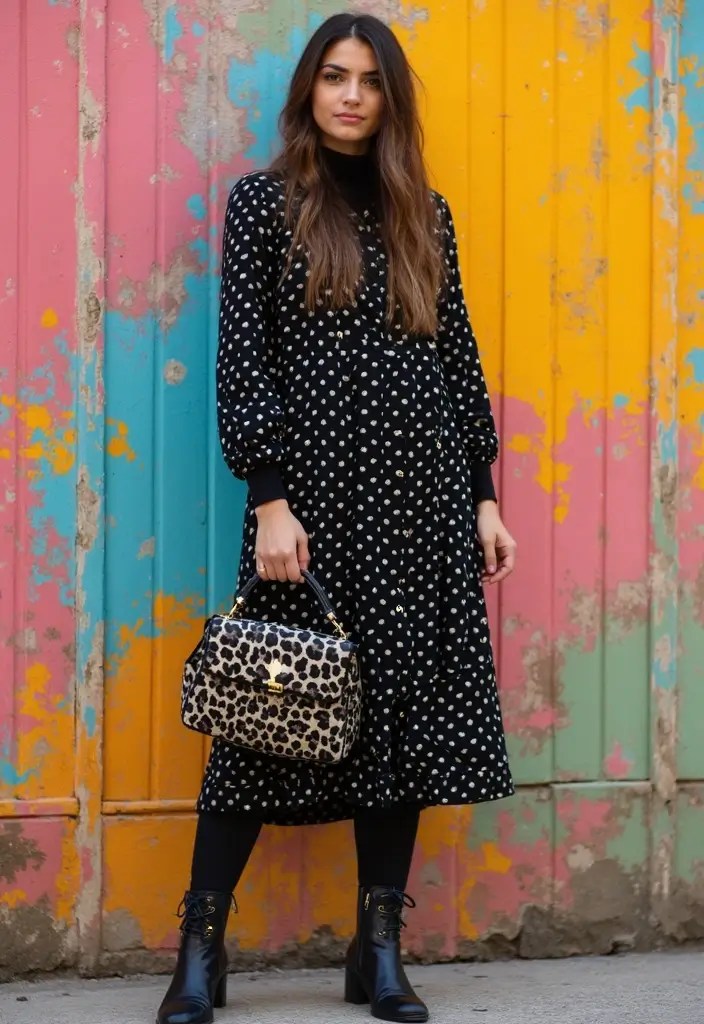 19 Pattern Mixing Tricks That’ll Make You the Maximalist Style Icon of Your Friends! - 2. Go Graphic with Polka Dots and Animal Prints