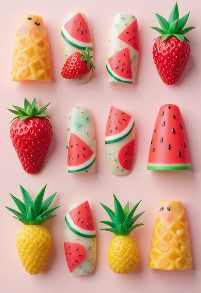 25 Stunning Nail Designs That'll Elevate Your Style Game (You Won't Believe #12!) - 2. Fruity Fun